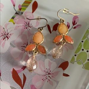 Peach drop earrings